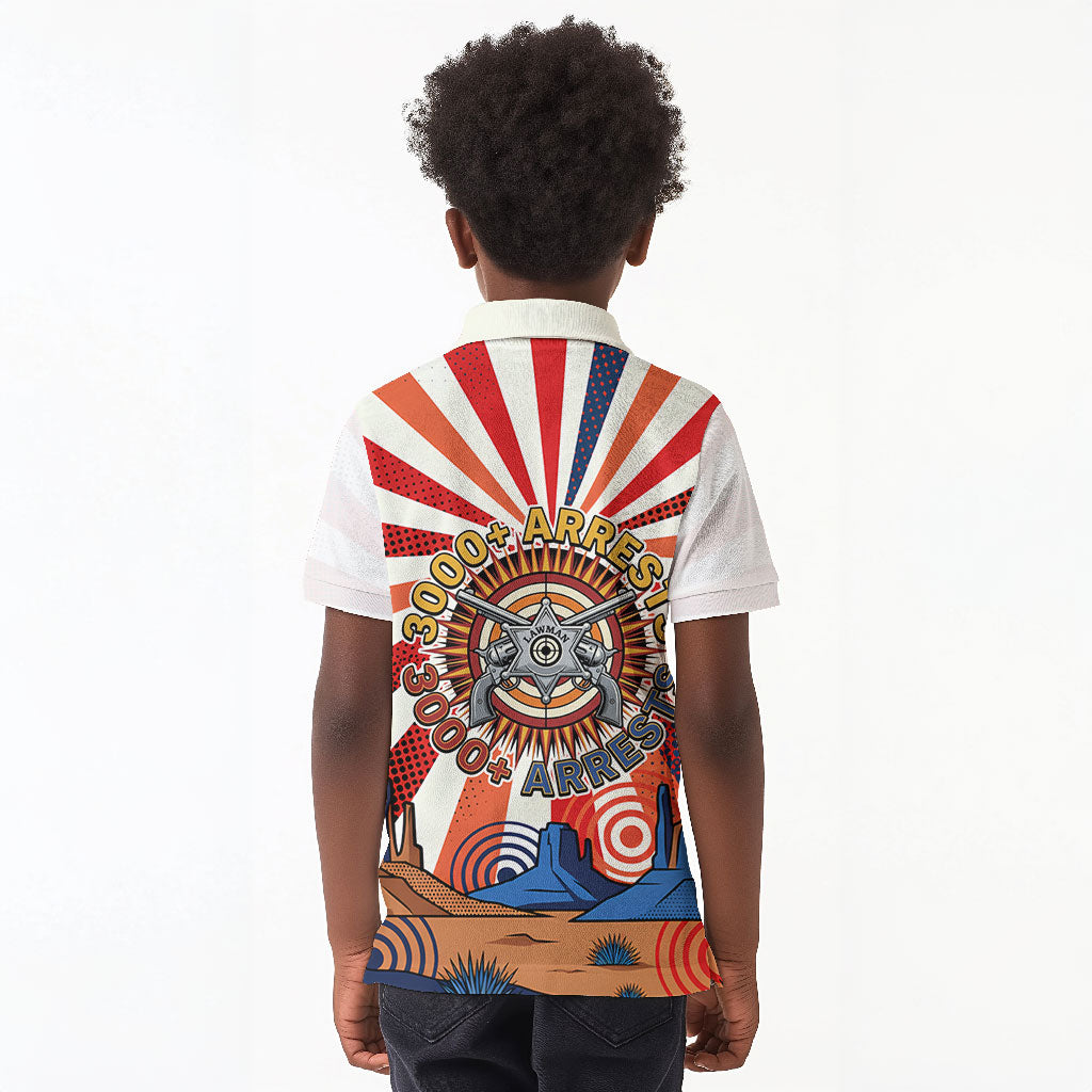 Bass Reeves Black Cowboy Legend Kid Polo Shirt Retro Comic Pop Art Sunburst Western US Marshal Badge