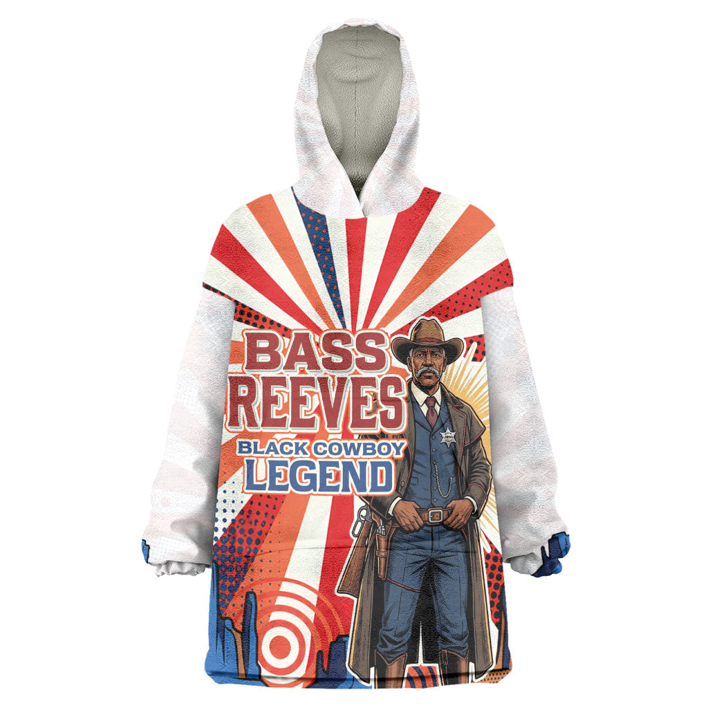 Bass Reeves Black Cowboy Legend Kid Wearable Blanket Hoodie Retro Comic Pop Art Sunburst Western US Marshal Badge