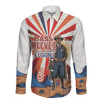 Bass Reeves Black Cowboy Legend Long Sleeve Button Shirt Retro Comic Pop Art Sunburst Western US Marshal Badge