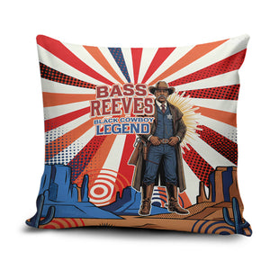 Bass Reeves Black Cowboy Legend Pillow Cover Retro Comic Pop Art Sunburst Western US Marshal Badge