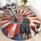 Bass Reeves Black Cowboy Legend Round Carpet Retro Comic Pop Art Sunburst Western US Marshal Badge