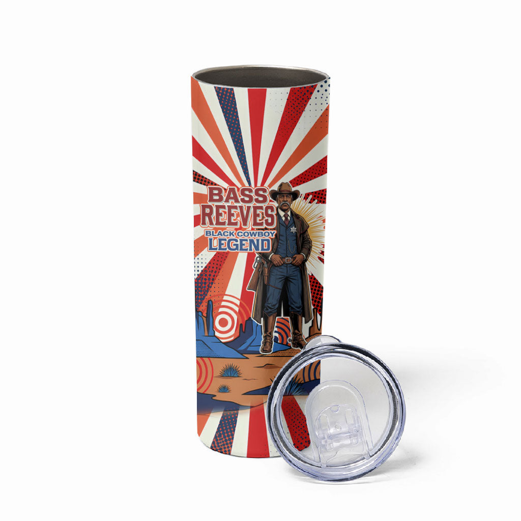 Bass Reeves Black Cowboy Legend Skinny Tumbler Retro Comic Pop Art Sunburst Western US Marshal Badge