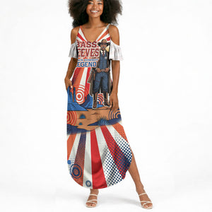 Bass Reeves Black Cowboy Legend Summer Maxi Dress Retro Comic Pop Art Sunburst Western US Marshal Badge