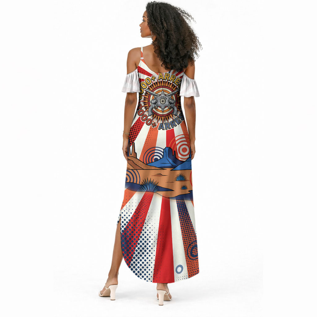 Bass Reeves Black Cowboy Legend Summer Maxi Dress Retro Comic Pop Art Sunburst Western US Marshal Badge