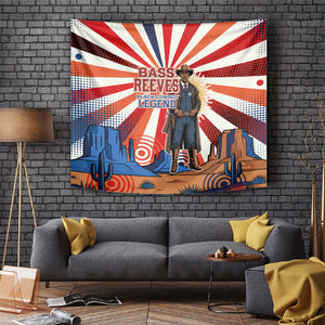 Bass Reeves Black Cowboy Legend Tapestry Retro Comic Pop Art Sunburst Western US Marshal Badge