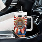 Bass Reeves Black Cowboy Legend Tumbler With Handle Retro Comic Pop Art Sunburst Western US Marshal Badge