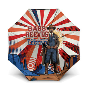 Bass Reeves Black Cowboy Legend Umbrella Retro Comic Pop Art Sunburst Western US Marshal Badge