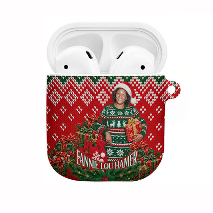 Fannie Lou Hamer Christmas AirPods Case Retro Ugly Christmas Pattern Civil Rights Activist
