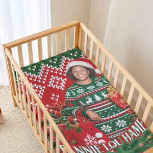 Fannie Lou Hamer Christmas Baby Bed Cover Retro Ugly Christmas Pattern Civil Rights Activist