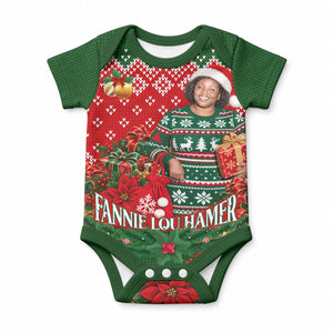 Fannie Lou Hamer Christmas Baby Onesie Retro Ugly Christmas Pattern Civil Rights Activist