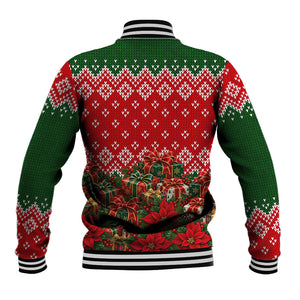 Fannie Lou Hamer Christmas Baseball Jacket Retro Ugly Christmas Pattern Civil Rights Activist