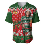 Fannie Lou Hamer Christmas Baseball Jersey Retro Ugly Christmas Pattern Civil Rights Activist