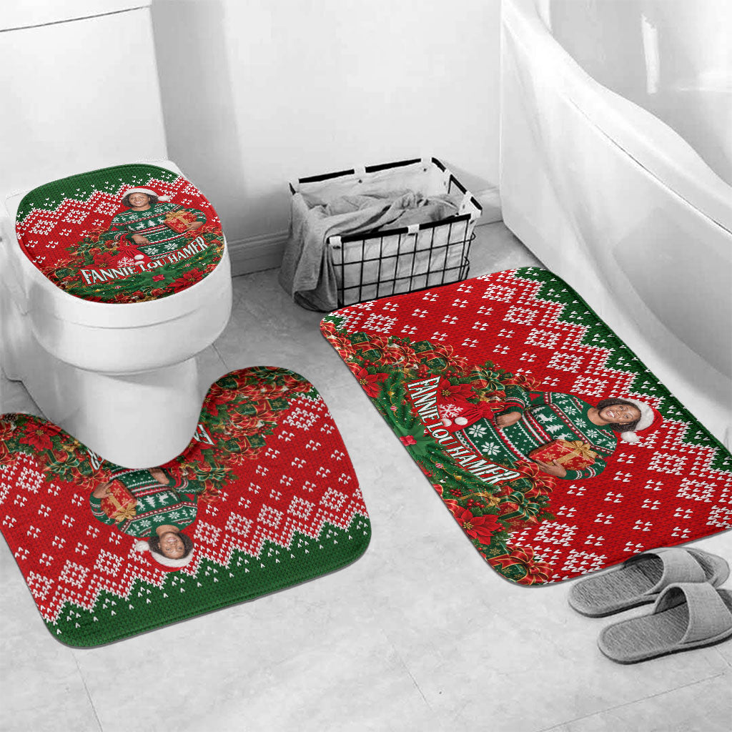 Fannie Lou Hamer Christmas Bathroom Set Retro Ugly Christmas Pattern Civil Rights Activist
