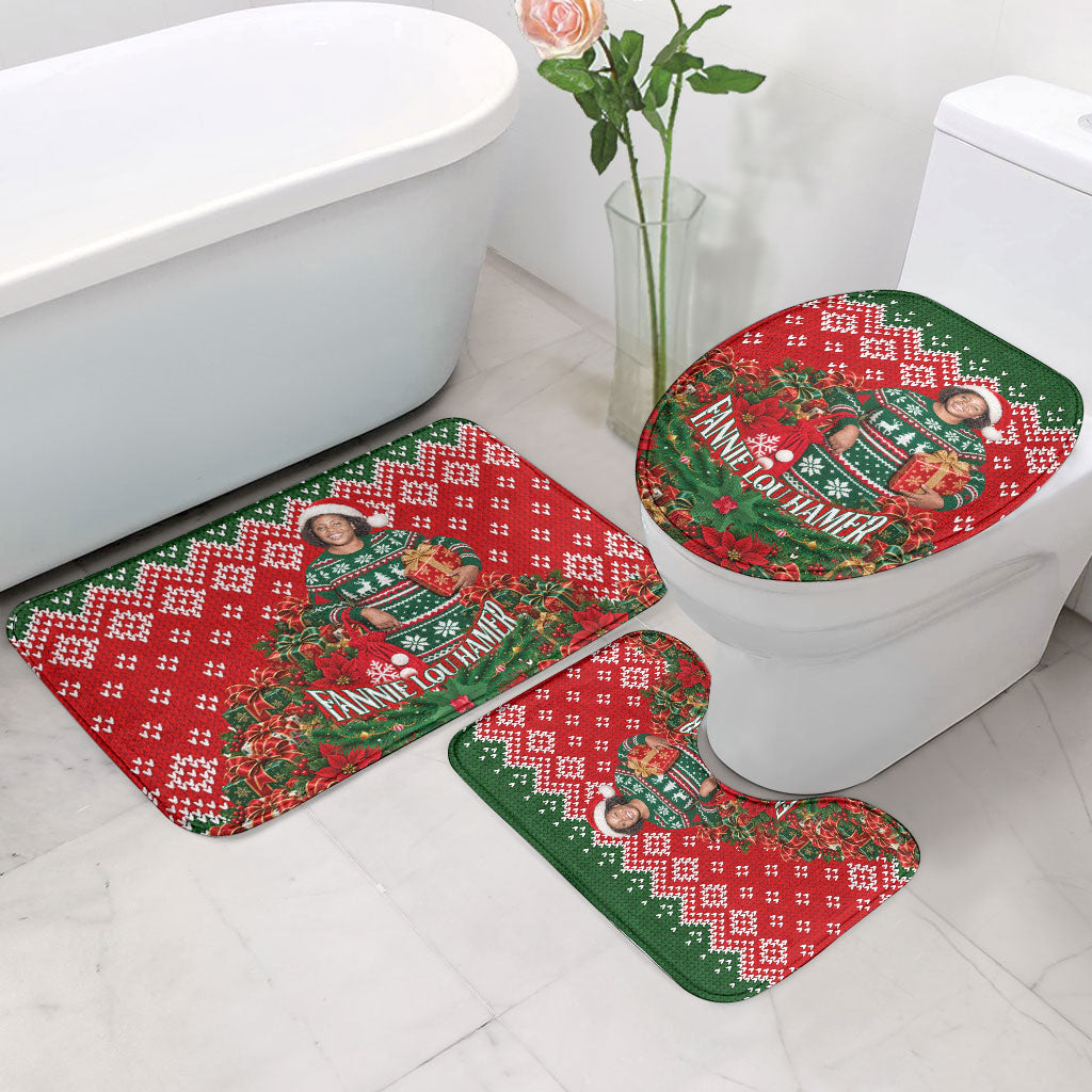 Fannie Lou Hamer Christmas Bathroom Set Retro Ugly Christmas Pattern Civil Rights Activist