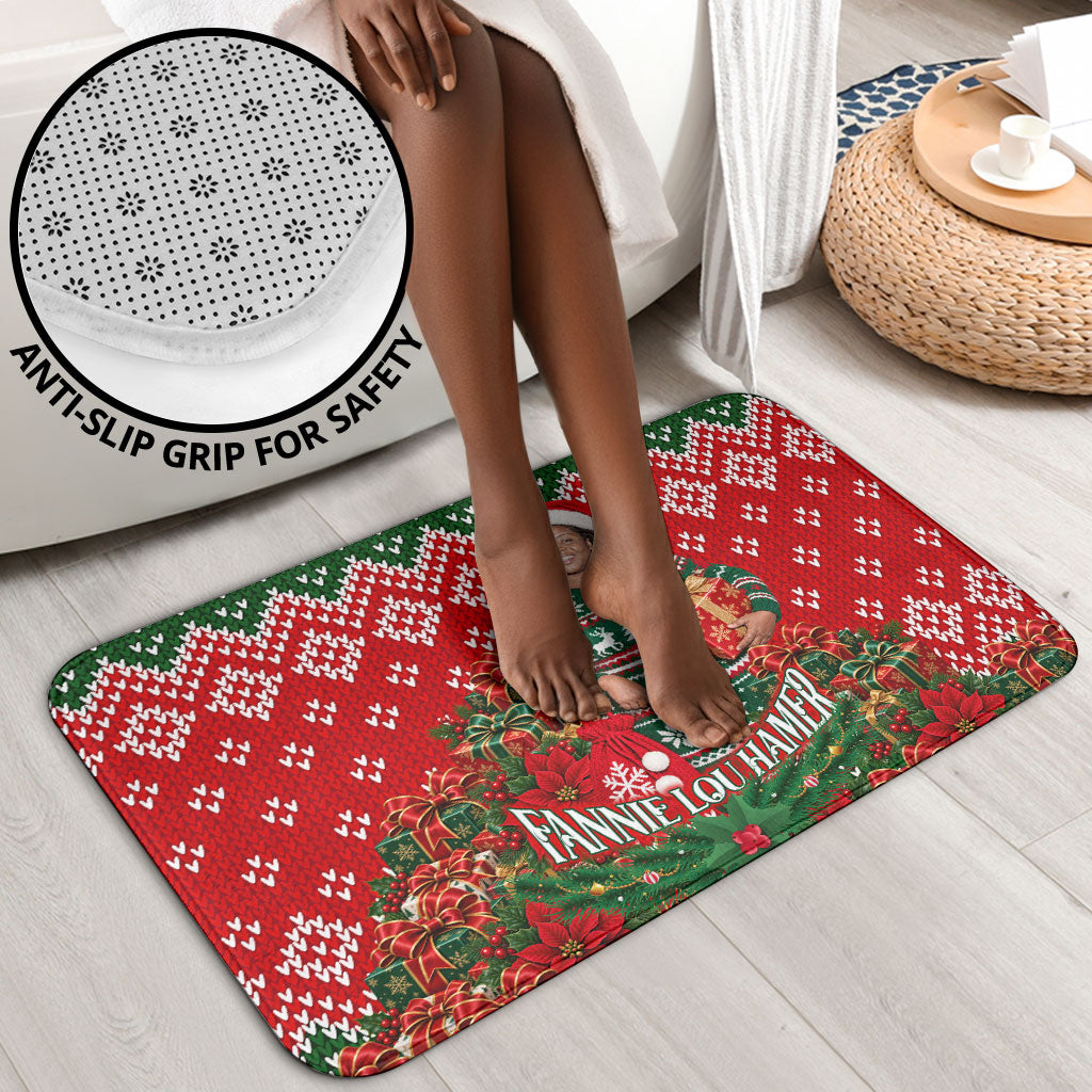 Fannie Lou Hamer Christmas Bathroom Set Retro Ugly Christmas Pattern Civil Rights Activist