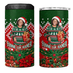 Fannie Lou Hamer Christmas 4 in 1 Can Cooler Tumbler Retro Ugly Christmas Pattern Civil Rights Activist