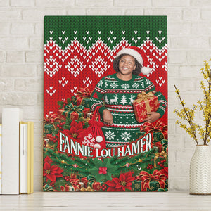 Fannie Lou Hamer Christmas Canvas Wall Art Retro Ugly Christmas Pattern Civil Rights Activist