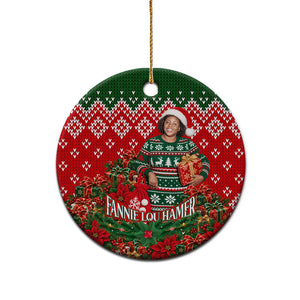 Fannie Lou Hamer Christmas Ceramic Ornament Retro Ugly Christmas Pattern Civil Rights Activist