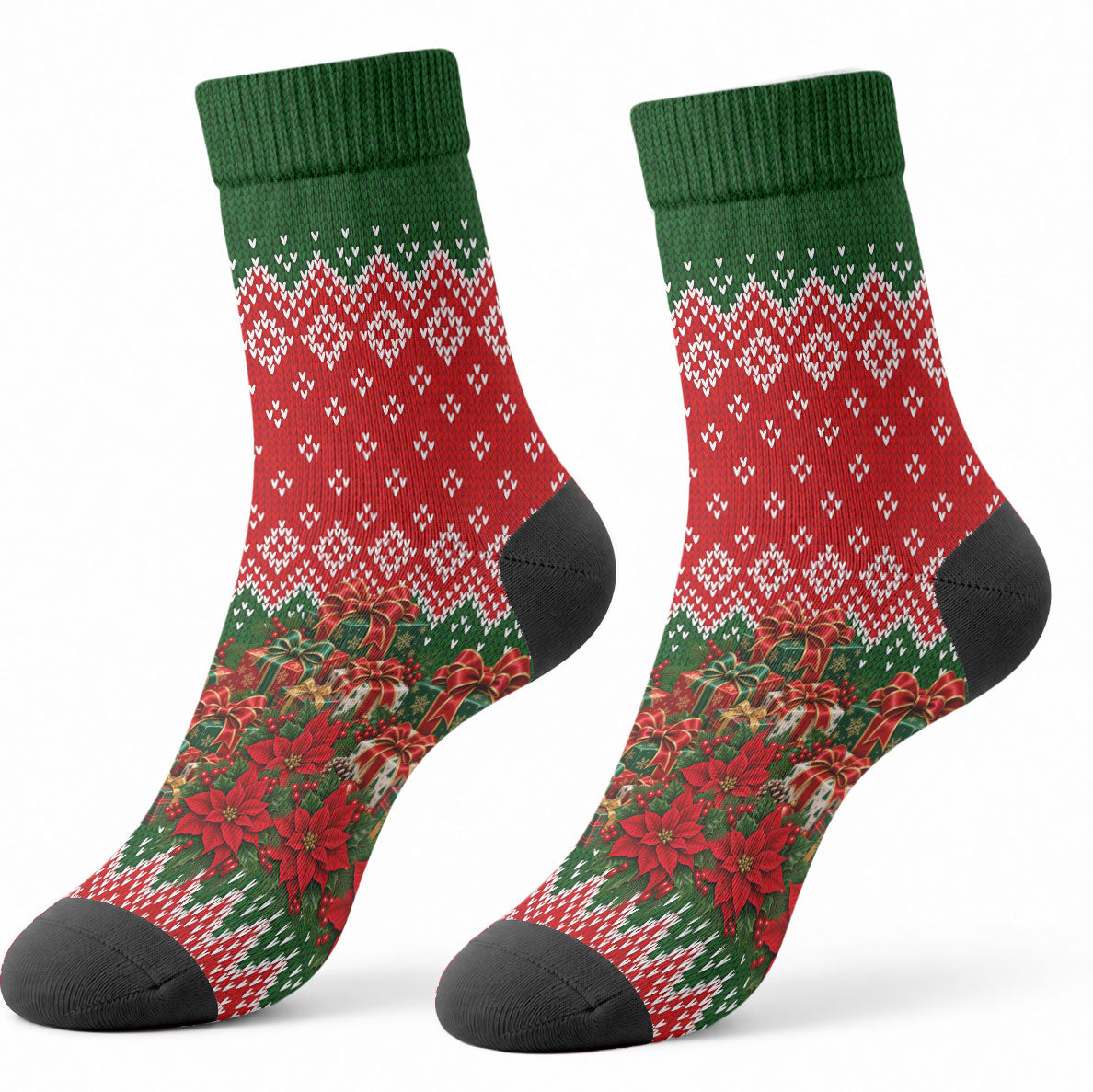 Fannie Lou Hamer Christmas Crew Socks Retro Ugly Christmas Pattern Civil Rights Activist