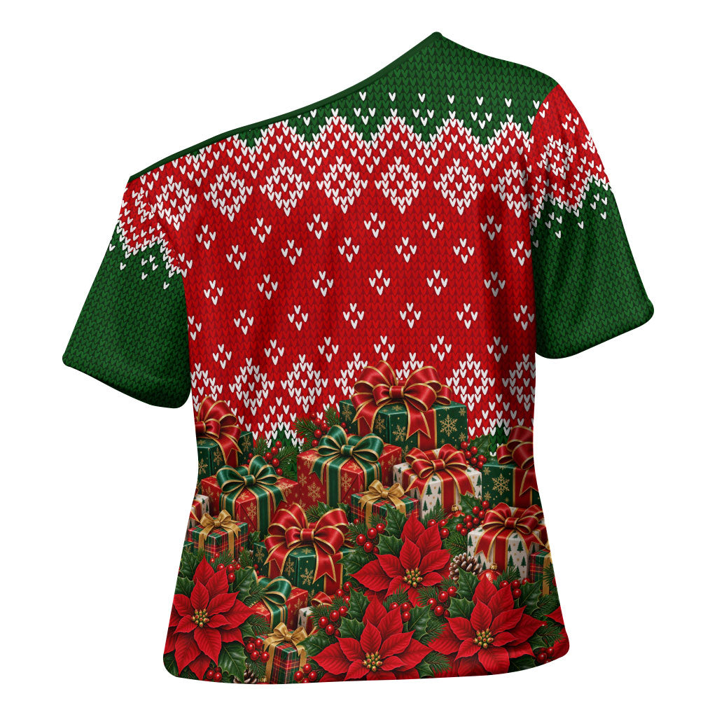 Fannie Lou Hamer Christmas Cross Shoulder Shirt Retro Ugly Christmas Pattern Civil Rights Activist
