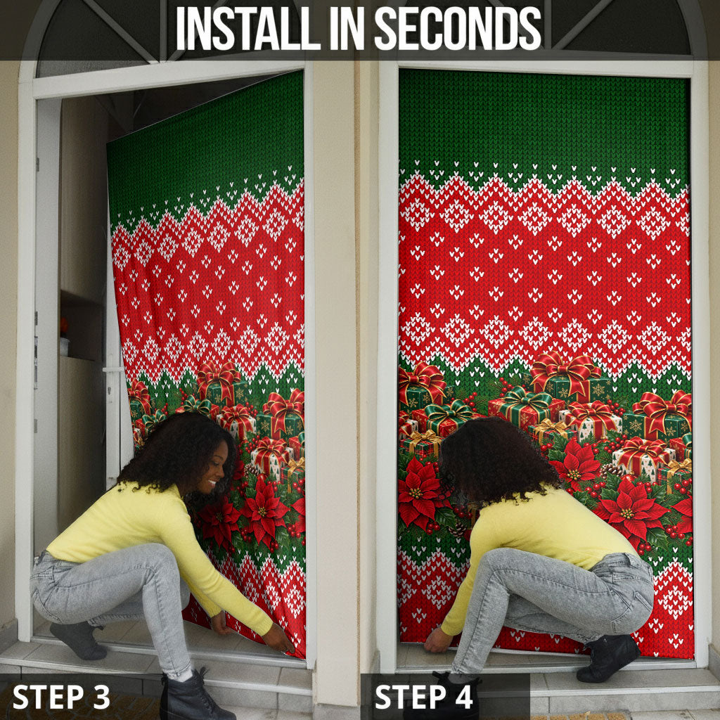 Fannie Lou Hamer Christmas Door Cover Retro Ugly Christmas Pattern Civil Rights Activist