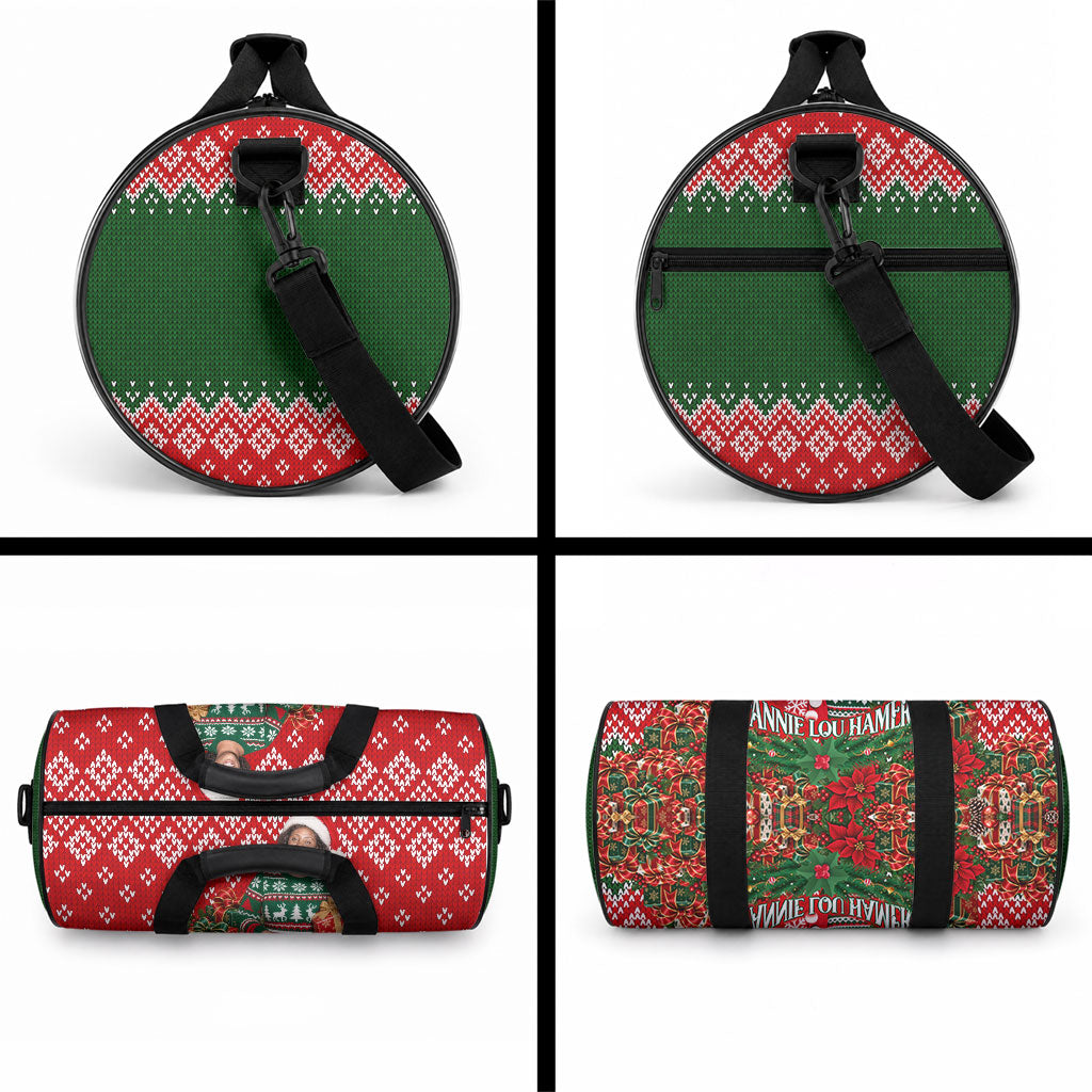 Fannie Lou Hamer Christmas Duffle Bag Retro Ugly Christmas Pattern Civil Rights Activist