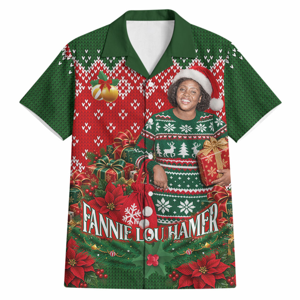 Fannie Lou Hamer Christmas Hawaiian Shirt Retro Ugly Christmas Pattern Civil Rights Activist