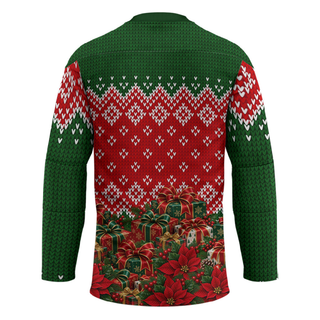 Fannie Lou Hamer Christmas Hockey Jersey Retro Ugly Christmas Pattern Civil Rights Activist