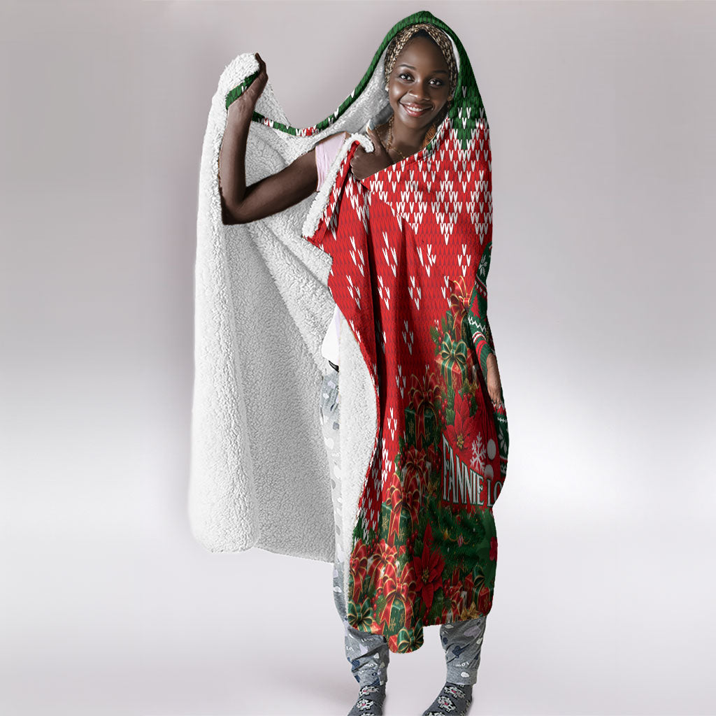 Fannie Lou Hamer Christmas Hooded Blanket Retro Ugly Christmas Pattern Civil Rights Activist