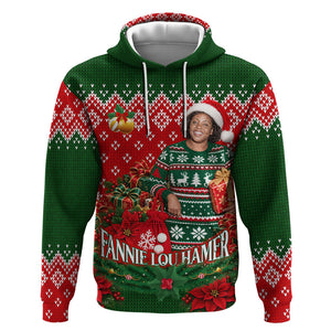 Fannie Lou Hamer Christmas Hoodie Retro Ugly Christmas Pattern Civil Rights Activist