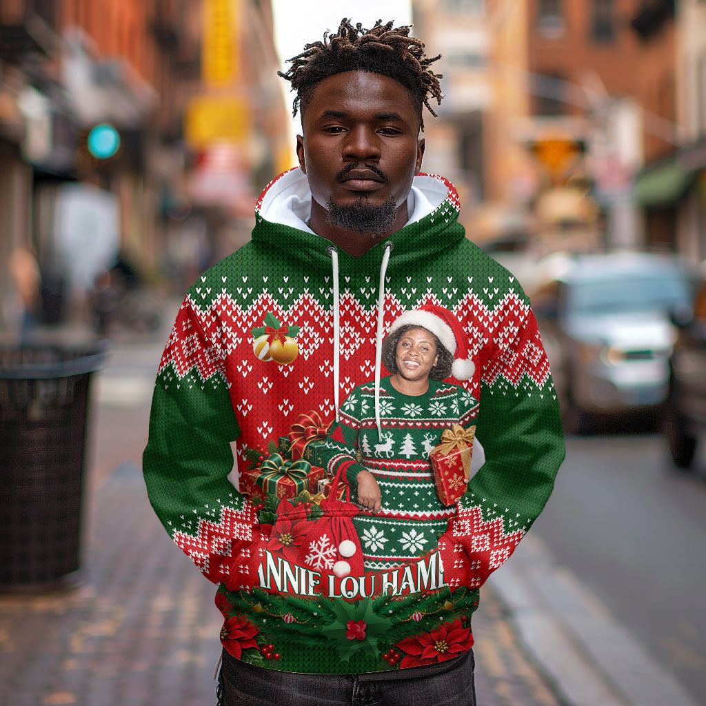 Fannie Lou Hamer Christmas Hoodie Retro Ugly Christmas Pattern Civil Rights Activist
