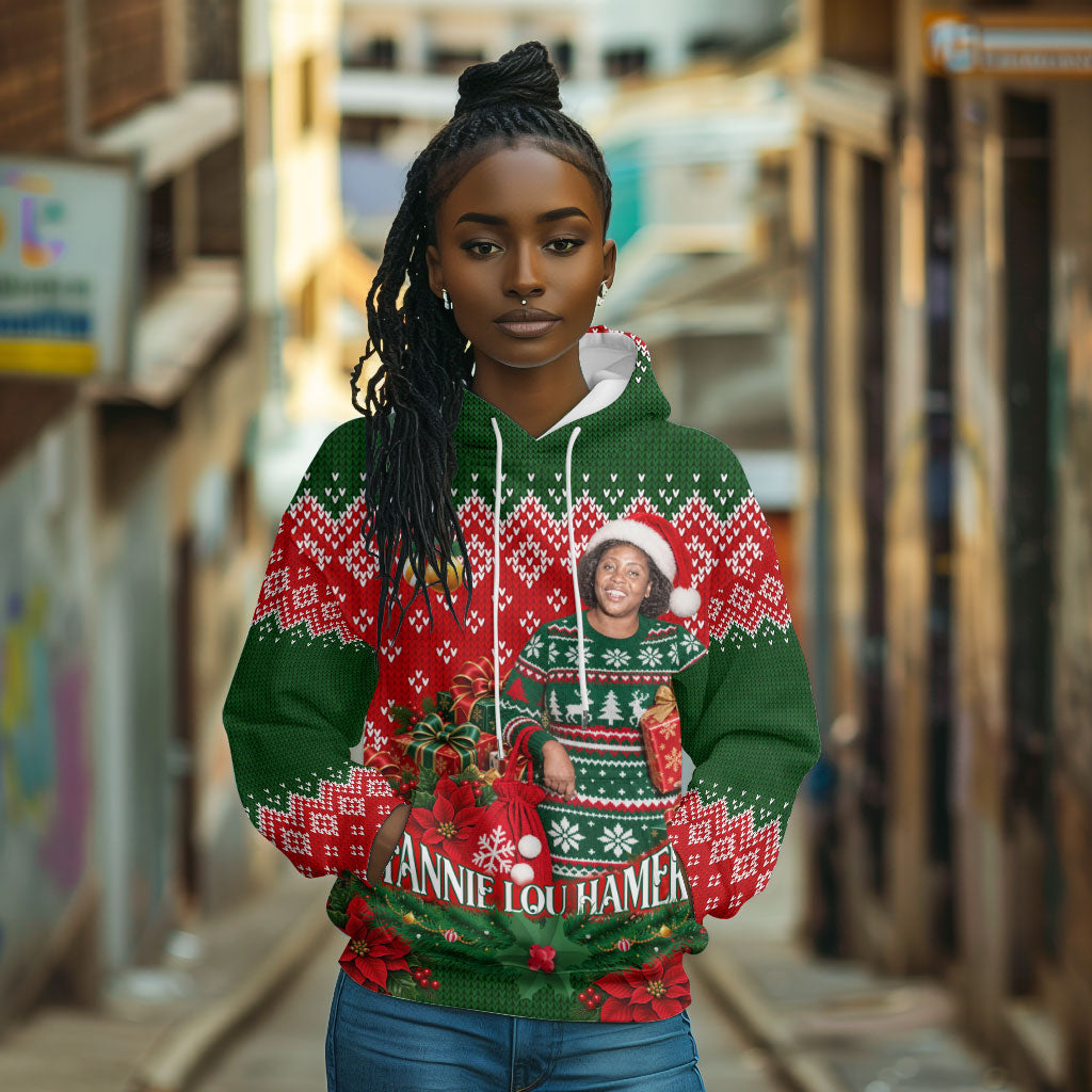 Fannie Lou Hamer Christmas Hoodie Retro Ugly Christmas Pattern Civil Rights Activist