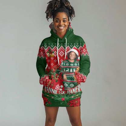 Fannie Lou Hamer Christmas Hoodie Dress Retro Ugly Christmas Pattern Civil Rights Activist