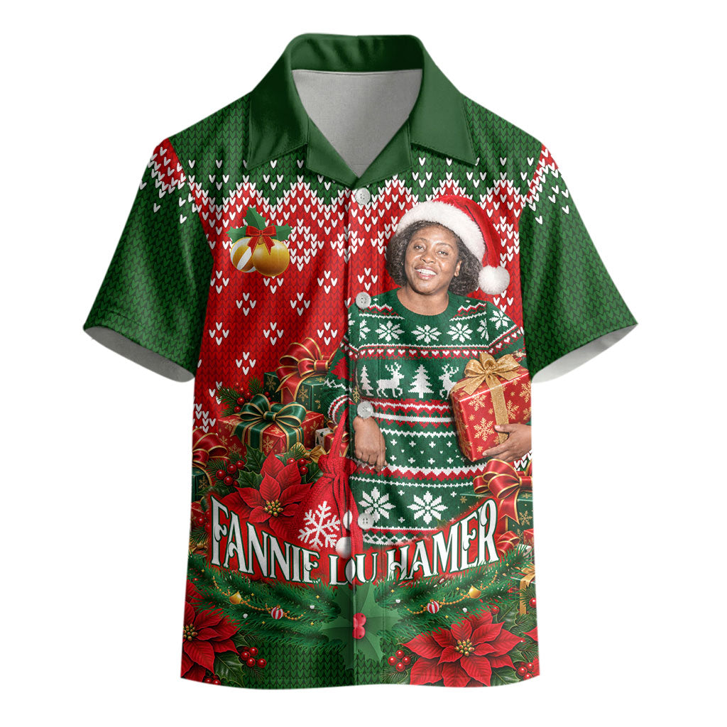 Fannie Lou Hamer Christmas Kid Hawaiian Shirt Retro Ugly Christmas Pattern Civil Rights Activist
