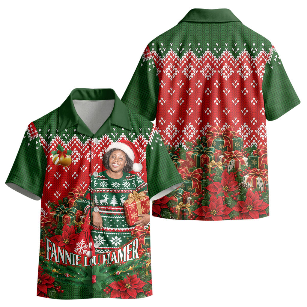 Fannie Lou Hamer Christmas Kid Hawaiian Shirt Retro Ugly Christmas Pattern Civil Rights Activist