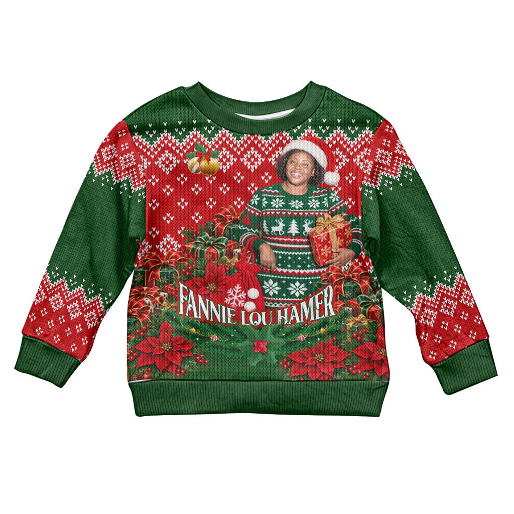 Fannie Lou Hamer Christmas Kid Ugly Christmas Sweater Retro Ugly Christmas Pattern Civil Rights Activist