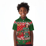Fannie Lou Hamer Christmas Kid Polo Shirt Retro Ugly Christmas Pattern Civil Rights Activist
