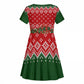 Fannie Lou Hamer Christmas Kid Short Sleeve Dress Retro Ugly Christmas Pattern Civil Rights Activist