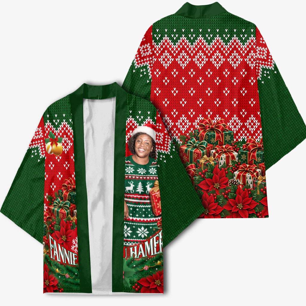 Fannie Lou Hamer Christmas Kimono Retro Ugly Christmas Pattern Civil Rights Activist