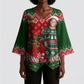Fannie Lou Hamer Christmas Kimono Sleeve Blouse Retro Ugly Christmas Pattern Civil Rights Activist