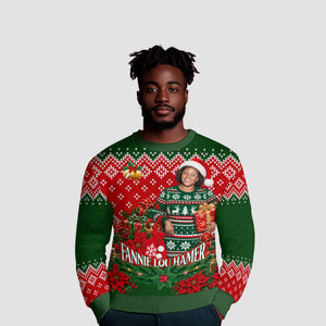 Fannie Lou Hamer Christmas Ugly Christmas Sweater Retro Ugly Christmas Pattern Civil Rights Activist