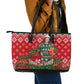Fannie Lou Hamer Christmas Leather Tote Bag Retro Ugly Christmas Pattern Civil Rights Activist