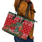 Fannie Lou Hamer Christmas Leather Tote Bag Retro Ugly Christmas Pattern Civil Rights Activist