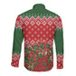 Fannie Lou Hamer Christmas Long Sleeve Button Shirt Retro Ugly Christmas Pattern Civil Rights Activist