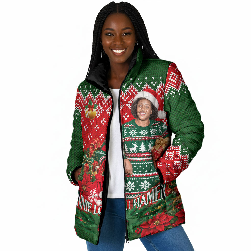 Fannie Lou Hamer Christmas Padded Jacket Retro Ugly Christmas Pattern Civil Rights Activist