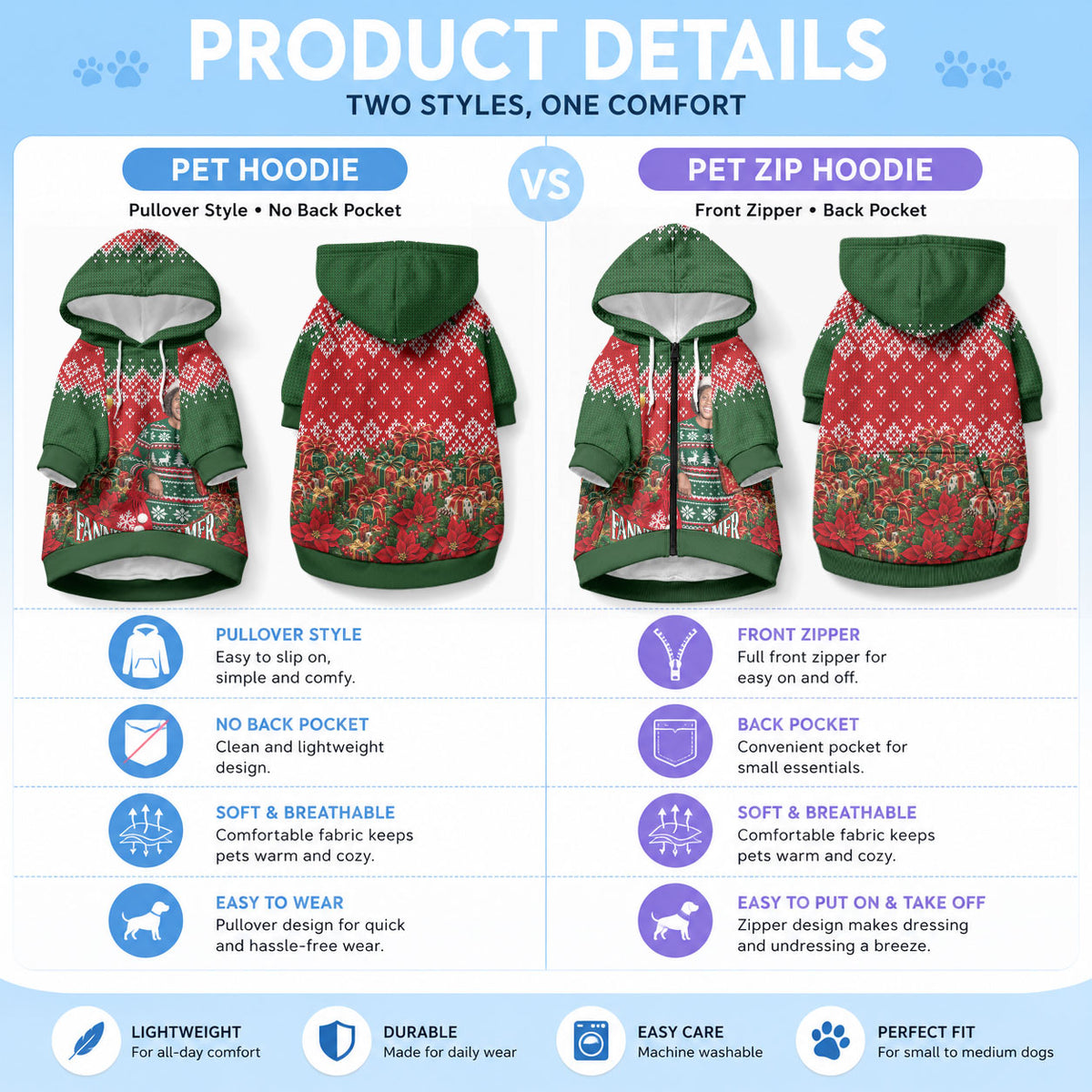 Fannie Lou Hamer Christmas Pet Hoodie Retro Ugly Christmas Pattern Civil Rights Activist