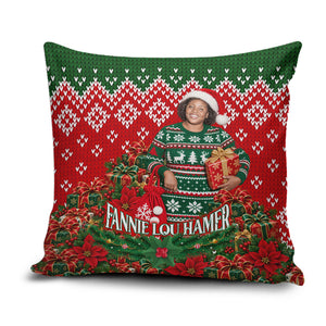 Fannie Lou Hamer Christmas Pillow Cover Retro Ugly Christmas Pattern Civil Rights Activist