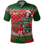 Fannie Lou Hamer Christmas Polo Shirt Retro Ugly Christmas Pattern Civil Rights Activist