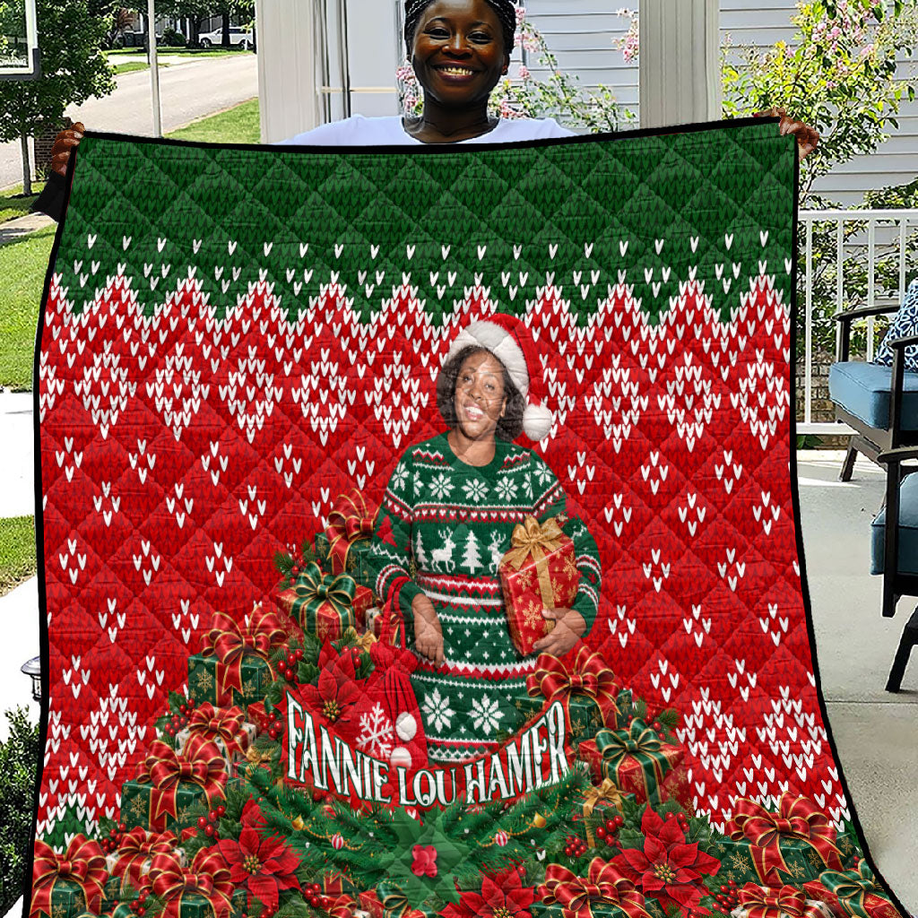 Fannie Lou Hamer Christmas Quilt Retro Ugly Christmas Pattern Civil Rights Activist