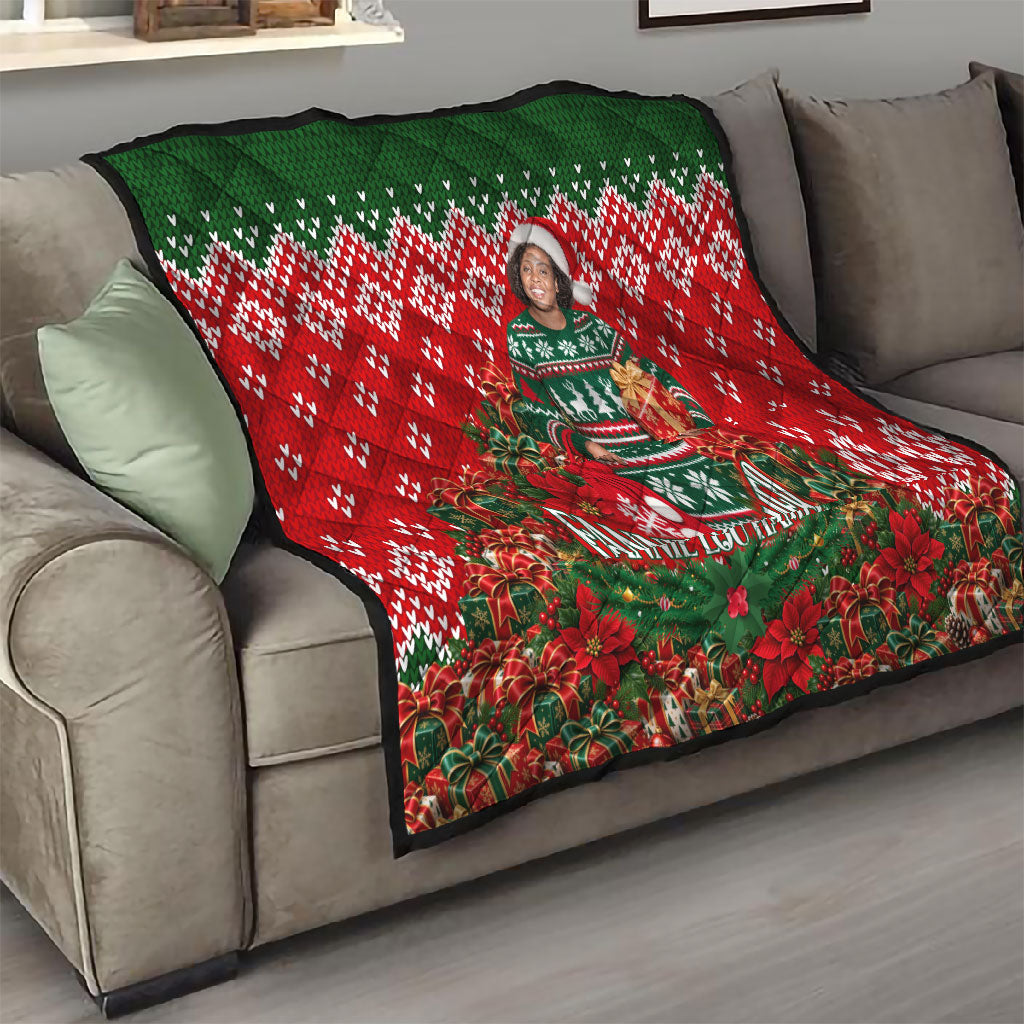 Fannie Lou Hamer Christmas Quilt Retro Ugly Christmas Pattern Civil Rights Activist